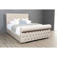 PRICE DROP! Buckingham Cream Sleigh Bed Frame with Storage - Elegant, Sturdy Base