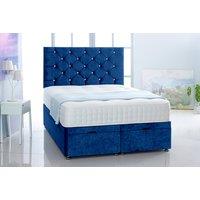 Velvet Ottoman Storage Bed with Memory Foam