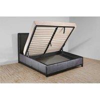 Faux Leather Ottoman Storage Bed with Gas Lift & Hidden Compartment - Multi-Functional Upholstered Storage Bed