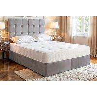 Grey Plush Velvet Ottoman Storage Bed With Headboard & Mattress Options
