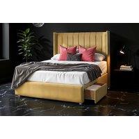 Beige Plush Divan Bed with Storage