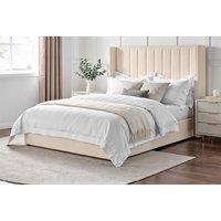 PRICE DROP! Brooklyn Boucle Wingline Elegant Bed Frame and Matress - Modern Sturdy Base