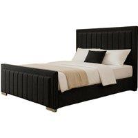 Black Houston Plush Luxury Bed Frame - Modern Sturdy Base, 6 Sizes