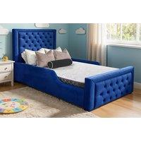 Angel Child's Plush Upholstered Bed Frame with Mattress Option - 2 Sizes & 2 Colours!