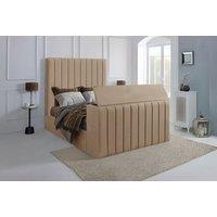 Ottoman TV Bed with Storage, Velvet Upholstery & Headboard - 5 Sizes