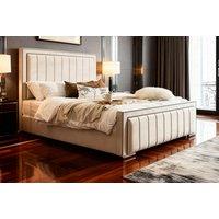 Houston Plush Luxury Bed Frame - Premium Plush Fabric, All Sizes