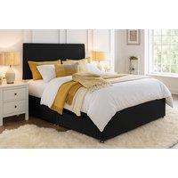Black Radley Divan Bed Set with Memory Foam Mattress & Optional Storage - 6 Sizes & 3 Storage Options - 6 Month Warranty
