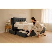 Feliciano Divan Fabric Drawer Bed With Four Spacious Storage Drawers