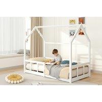White Wooden House Bed Frame for Kids, Applicable Mattress Size: 160*80cm
