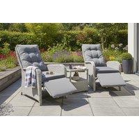 Berlin Rattan Recliner Set: Relaxing Outdoor Seating with Ice Bucket