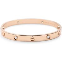 Rose Gold Plated Crystal Bangle - 6mm Elegant Bracelet, Gift-Ready, Everyday Style