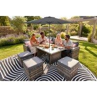 Rosen 9-Seater Rattan Sofa and Dining Table Set with Optional Parasol and Rain Cover