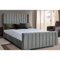 Panel Wingback Bed with Mattress & Complete Bedding Set - 6 Sizes & 5 Colours