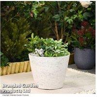 Grey Stone Effect Patio Planter - Lightweight, Durable, 36.5cm