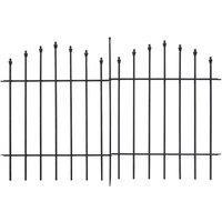 5-Piece Metal Garden Fence Set - Black