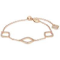 Rose Gold Plated Infinity Crystal Bracelet - Triple Pendant, 6.5cm, Stackable Bangle