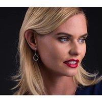 Rose Gold Plated Crystal Drop Earrings - Modern Four-Point Design