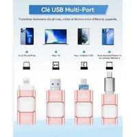 256GB 4-in-1 USB Flash Drive for Gaming PCs & Accessories - High-Speed, Universal, Pink