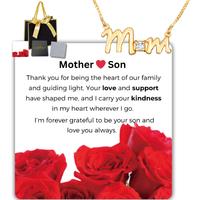 S925 Sterling Silver & 9ct Gold Plated Mum Necklace - Cubic Zirconia Pendant, Hypoallergenic Chain, Gift Ready