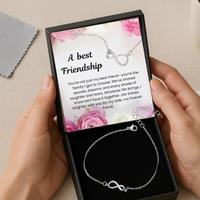Infinity CZ Friendship Bracelet - Rhodium Plated, Adjustable, Gift Boxed