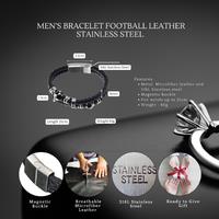 Men's Leather Bracelet - Personalised Infinity Stainless Steel, Adjustable, Gift Boxed