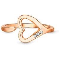 Diamond Style London Rose Gold Heart Crystal Ring - Stackable Statement Jewellery
