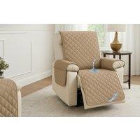 Waterproof Fabric Recliner Sofa Cover with Storage Pocket - 1-Seater, Modern Style