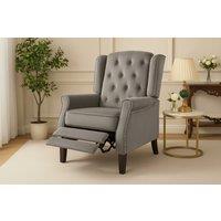 PRICE DROP! Althorpe Velvet & Tartan Reclining Armchair - Wingback, Plush Foam, Compact Recliner Chair