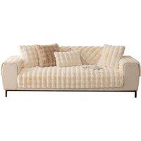 Soft Shaggy Sofa Cushion Cover - Faux Fur, Non-Slip, Multiple Sizes & Colours