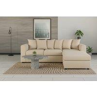 Finley Corduroy Fabric Corner Sofa Suite - 3 or 4 Seater with Footstool, Modern Lounge in Brown, Grey or Beige