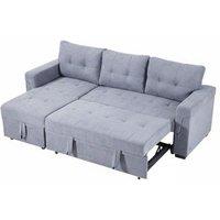 PRICE DROP! Versatile 3-Seater Upholstered Corner Sofa Bed with Storage, Grey
