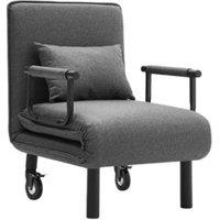 3-in-1 Grey Linen Convertible Sofa Bed with Pillow - Compact Seat, Recliner & Armchair