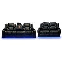 PRICE DROP! Bentley Cinema Leather 3+2 Seater Electric Reclining Sofa Set