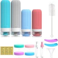Portable Leak-Proof Silicone Travel Bottle Set for Toiletries & Creams