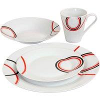 16-Piece Dinner Set - Dinner & Side Plates, Soup Bowls & Mugs