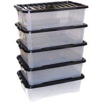 5 Plastic Storage Boxes Set - 5 Sizes!