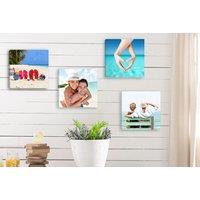 Set of 4 Personalised 8" x 8" Square Canvas Wall Art - Premium Hand-Stretched Photo Print, Modern Home Decor