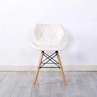 Simpa Elegant Millmead Faux Leather White Dining Chairs - Scandi Style, Solid Beech Wood, Padded Comfort