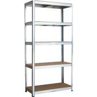 Heavy Duty Metal 5-Tier Modular Storage Shelving - Industrial Style, Galvanised Steel, Living Room Furniture (2 Pack)