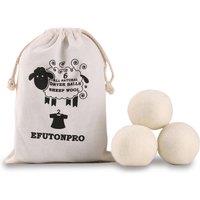6-Pack Reusable Wool Dryer Balls - Eco Laundry Softener, 3 Styles