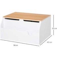 PRICE DROP! HOMCOM Wooden Toy Storage Box for Kids - Sturdy, Spacious, Elegant