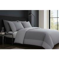 Luxury Cotton Rich Grey Double Duvet Set - Soft, Breathable & Machine Washable Modern Bedding