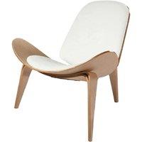 Hans Wegner Faux Leather Shell Chair - Mid-Century Modern, 2 Colours, Wooden Legs