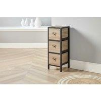 Derwent Solid Wood 3-Drawer Bedroom Storage Unit - Grey, Modern, No Assembly