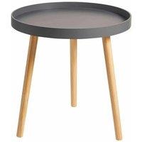 Marlow Scandi Tray Top Side Table - Compact MDF & Pine Coffee Table, Black/Grey/White, Space-Saving Living Room Furniture