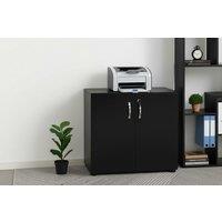 Vinsetto Contemporary 2-Tier Melamine Storage Cabinet - Secure, Easy-Clean, Space-Saving Living Room Storage