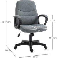 Vinsetto Ergonomic Massager Deluxe Office Chair - Grey Linen, Adjustable Height, Lumbar Massage