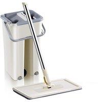 Flat Squeeze Mop Bucket Set - Microfibre, 2-in-1 All-Surface Cleaner, Space-Saving Design