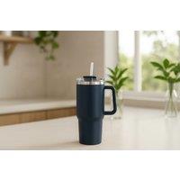 40oz Stainless Steel Insulated Tumbler Cup with Handle & Straw - Double Wall, Leak-Proof, Dishwasher Safe