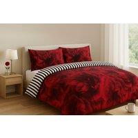Rose Polycotton Duvet Cover Set - Soft, Breathable, Machine Washable Floral Bedding - Single, Double, King & Super King
